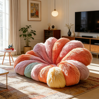 Grand fauteuil rembourré géant multicolore confortable et luxueux, fauteuil inclinable individuel d'intérieur, design soleil, pouf ottoman, lit pour jeux vidéo