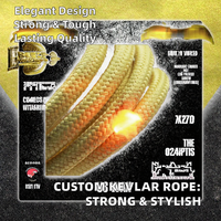 Cordon en macramé de luxe en aramide Kevlar enduit, diamètre 1-40 mm, haute résistance, tressé, longueur 100 m, pour sacs et vêtements, vente en gros sur mesure