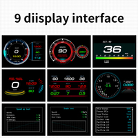 Medidor de Coche Multifunción WiiYii F9 OBD2, Velocímetro LED de 3 Pulgadas, Pantalla de Visualización Frontal HUD, Prueba de Frenado, Doce Idiomas, Ajuste Universal