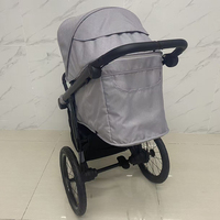 Poussette pliable légère à 3 roues, pneus gonflables 12"+16", housse de pluie, certifiée EN1888, cadre en alliage d'aluminium, charge maximale 20 kg