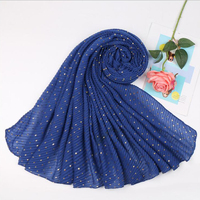 2025 vente chaude produits musulman Turban écharpe couleur unie grande taille rides foulard Viscose à la mode Paillette Hijab écharpe