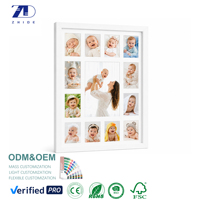 Cadre photo mural en bois blanc multi-ouvertures pour photos de bébé et de famille, décoration murale personnalisée pour la maison