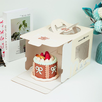 Boîte cadeau en papier OEM avec fenêtre transparente en PET, boîte à dessert de qualité alimentaire avec logo personnalisé pour fournisseur d'emballages de boulangerie