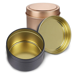 In Stock Empty Aluminum Jar Metal Tin Can Round Candy Tins Cosmetic Candle Packaging Box Aluminum Containers Snap Lid Tin