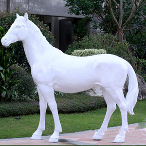 Cavallo decorativo della giostra dell'oro della vetroresina di dimensione completa della statua del cavallo del centro commerciale a grandezza naturale su ordinazione da vendere - Product Image 2