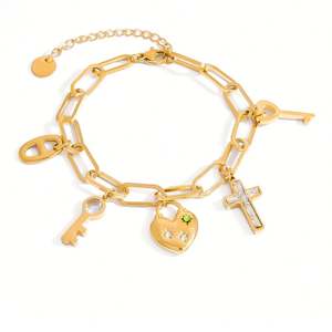 Zoryn Personalized Waterproof 18K Stainless Steel Pendant and Bracelet Set Handmade Trendy <b>Charm</b> for Anniversary Style Fashion - Product Image 5