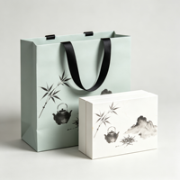 Sac en papier d'art de luxe de haute qualité avec poignée en ruban, emballage de boîte cadeau en carton, boîte à thé haut de gamme, logo personnalisé, image de marque d'entreprise