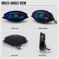 Panel Instrumen Motor Modifikasi LED Plastik Hitam Baru, Speedometer, Odometer, RPM, Tachometer untuk Suku Cadang Motor 100cc