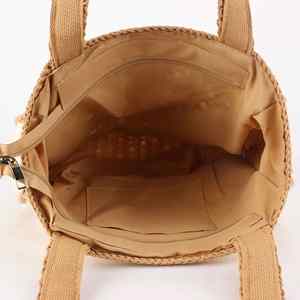 Nouveau Sac Tissé en Coton Fait Main au Crochet avec Patchwork 2026 pour Femme – Polyvalent, Tendance, Fermeture Éclair – Idéal Plage, Vacances, Bureau, Trajet Quotidien - Product Image 3