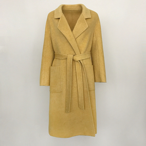 2024 automne hiver veste femmes laine mélanges lapin <span class=keywords><strong>manteau</strong></span> épais chaud ceintures ample longue Streetwear pour bureau dame - Product Image 4