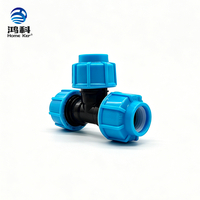 Raccord en T en polyéthylène haute densité PN16 à prix d'usine HongKe, adaptateurs moulés en PP HDPE pour système d'eau