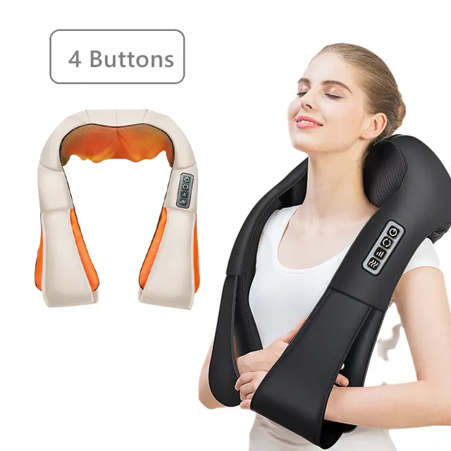 Deep Kneading 3 Speeds Pain Reliedf Heat Shoulder Foot Leg Full Body Muscle Pillow Massager, Neck Massager