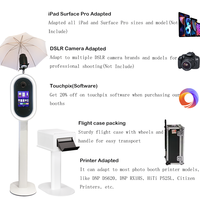 Photomaton ovale pour iPad, très demandé, en métal épaissi avec revêtement par pulvérisation haute température et éclairage RGB contrôlé par application, portable.