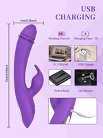 2026 Neuer Rabbit Vibrator Dildo G-Punkt Klitoris-Stimulator aus Silikon mit Doppelmotor, Wasserdicht IPX7, USB-Betrieben, 7 Frequenzen