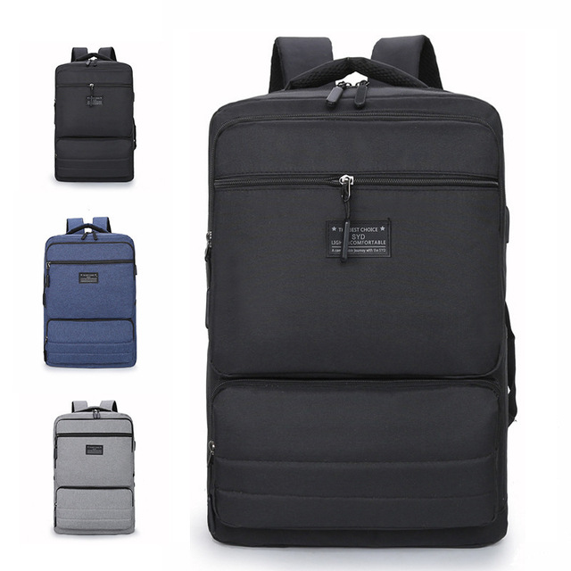 TQ TQ-367 Korean-style Multi-functional Breathable Fabric Business Laptop Backpack Zipper Closure Curved Shoulder Strap Work