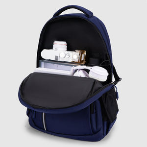 Blue Waterproof <b>Backpack</b> <b>Large</b> Capacity Travel High School College Student Bookbag Rucksack Daypack Sport Double Shoulder Bag - Product Image 3