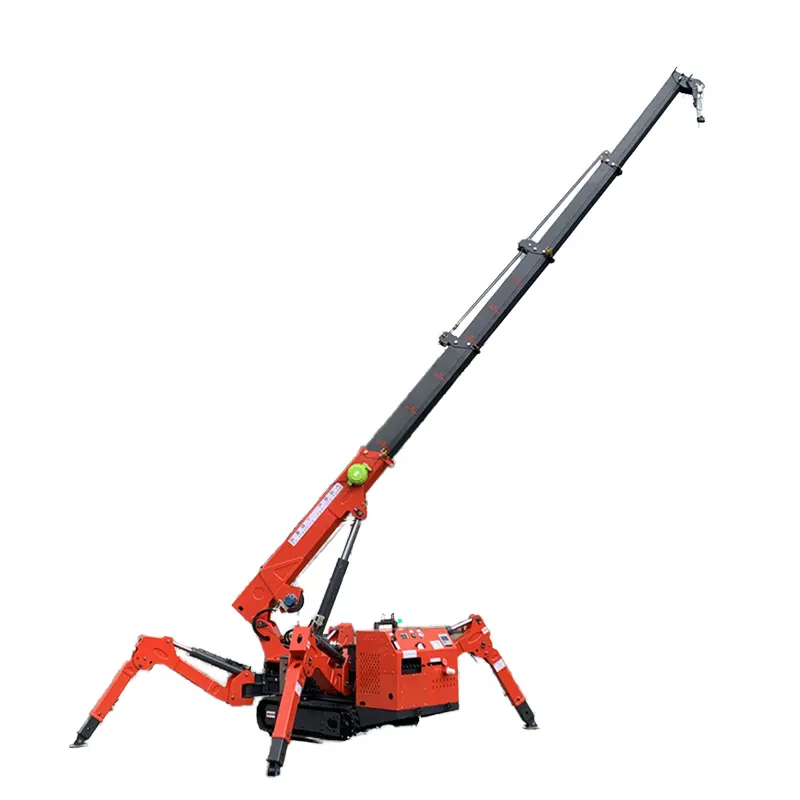 Micro gru cingolata Mobile elettrica 1 2 3 5 8 12 Ton braccio telescopico piccolo motore idraulico EPA batteria Mini Spider Crane prezzo