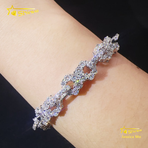 Gioielli Scintillanti Nuovo Design <span class=keywords><strong>Bracciale</strong></span> Cubano <span class=keywords><strong>Infinity</strong></span> in Argento S925 con Moissanite VVS Iced Out GRA, Larghezza 8mm, Stile Hip Hop - Product Image 5