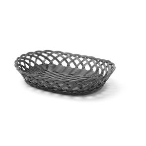 HENDI <b>Black</b> Oval <b>Serving</b> <b>Trays</b> with Woven Edges 320x230x(H)55mm - Product Image 1