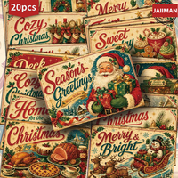 JAIIMAN 20 cartes postales de Noël vintage, cartes décoratives à collectionner pour fournitures de scrapbooking