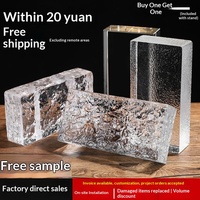 Seven Dancers Industrial Transparent Ultra-White Solid Glass Bricks Square Hollow Crystal Entryway Screen Partition Background