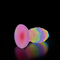 L Tamaño Enorme Noche Brillante Anal Dilatadores Silicona Consoladores Vaginal Masturbador Mujeres Big Butt Plugs Herramientas Sexuales para Hombre