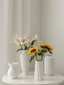 Ensemble de vases à fleurs artificielles, vase à fleurs en céramique de style INS, vases décoratifs pour la maison, centre de table de mariage - Product Image 5