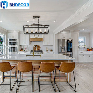 Quality New House French Style Modern Shaker High Gloss / Mdf White Poplar Solid Wood Gabinets Kitchen Cabinet Designs