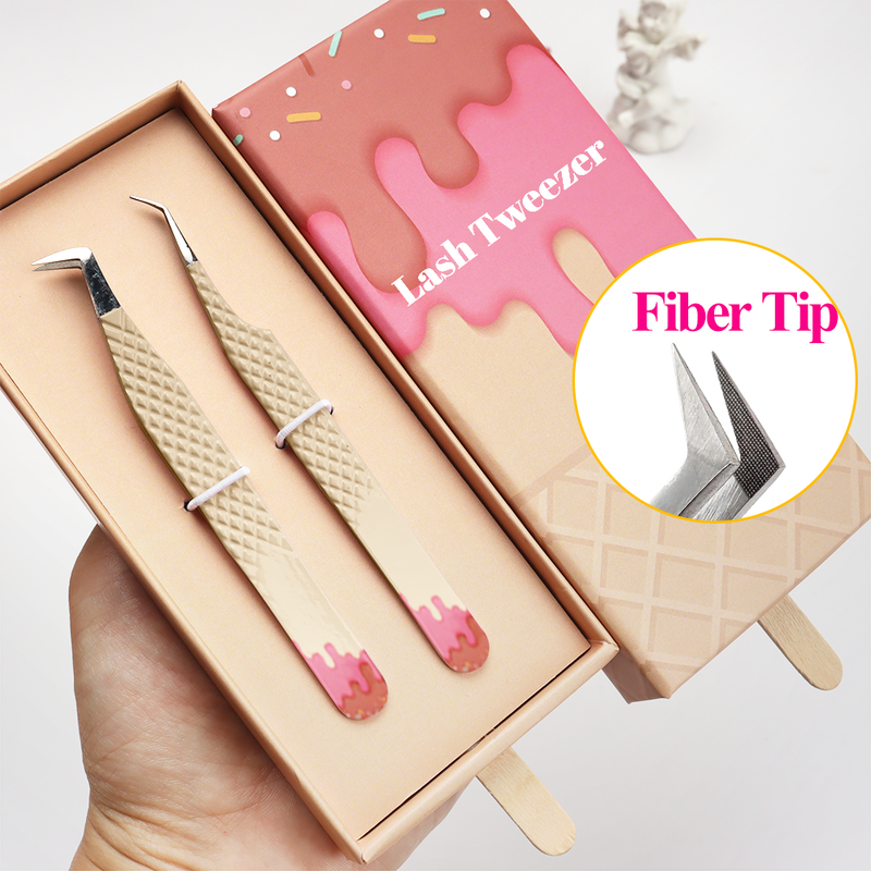 Gold Black Lash Tweezers Private Label