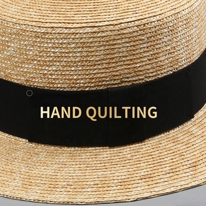 CUSTOM FLAT TOP BOATER Diseñador Lafite <span class=keywords><strong>Toquilla</strong></span> Venta al por mayor Sun Woven Summer Beach SHADE <span class=keywords><strong>Sombrero</strong></span> <span class=keywords><strong>de</strong></span> <span class=keywords><strong>paja</strong></span> para damas HOMBRES Mujeres Verano - Product Image 3