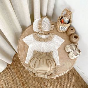 Engepapa Zomer Baby 3-delig Kledingset Meisje Elegant Kant Topje Shorts Peuter Katoenen Kledingset - Product Image 6