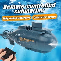 Submarino RC Inalámbrico de 6 Canales, Mini Submarino a Control Remoto, Modelo de Simulación de Lancha Rápida, Juguetes Eléctricos Subacuáticos