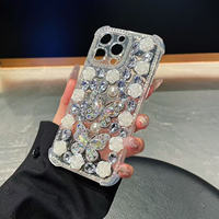 Coque de téléphone portable en pierre adhésive au design créatif pour le nouveau iPhone 18 Pro Max, coque antichoc 17 16 15 14, coque scintillante 13