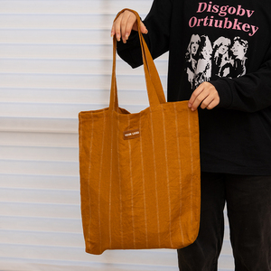 Bolsa de Compras de Lona de Lino Natural Reciclada Grande para Mujer, con Logotipo Personalizado, Nueva Colección 2025 - Product Image 1