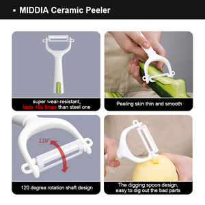Middia gốm rau và trái cây tay <span class=keywords><strong>Peeler</strong></span> với xử lý thoải mái nhà bếp công cụ được thiết kế để sử dụng dễ dàng - Product Image 4