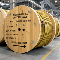 Câble d'alimentation minier haute tension robuste 0,38/0,66 kV, isolation XLPE, conducteur en cuivre nu, gaine en caoutchouc, longueur 100 m