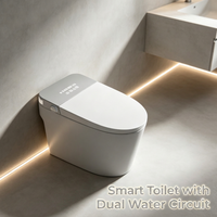 Siège de toilette intelligent en céramique à détection automatique mains libres, avec fonction de fermeture douce et séchage à air chaud – Nouvelle Arrivée pour l'intérieur de villa