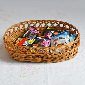 Cestino portaoggetti ovale intrecciato in <span class=keywords><strong>plastica</strong></span> fatto a mano cestino <span class=keywords><strong>per</strong></span> <span class=keywords><strong>pane</strong></span> in Rattan PP <span class=keywords><strong>per</strong></span> cibo da cucina Picnic <span class=keywords><strong>pane</strong></span> articoli vari - Product Image 5