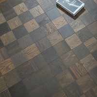 Parquet en bois d'ingénierie à carreaux brun foncé moderne pour projets hôteliers