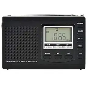 Jam Alarm Digital Portabel Radio FM/MW/SW, Penerima Radio FM, Jam Penerima Digital FM