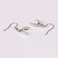 Fermoirs à pendentif en acier inoxydable avec perle et crochets à ressort, clips de suspension, boucles graines de melon, accessoires de boucles d'oreilles DIY, vente en gros
