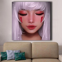 Peinture Diamantée Ever Moment - Fille Rose de Dessin Animé - Décoration Murale - Cadeau pour la Maison - Broderie Mosaïque S2F2681