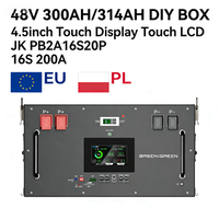 欧盟库存 JK BMS BasenGreen 15KWH 48V 300Ah LiFePO4 机架式电池 服务器机柜 能源存储 太阳能备用电源 APP监控
