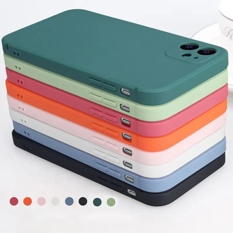 Funda de silicona TPU de alta calidad para iPhone 13, 14Plus, 11Pro, samsung s20, redmi 9, suave, a prueba de golpes, Color TPU