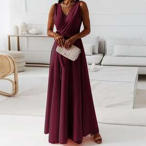 Gaun Maxi gaya antik wanita, gaun pesta seksi kasual UNTUK musim semi, musim panas, pinggang elastis, gaun malam pernikahan - Product Image 5