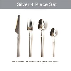 Ensemble de couverts réutilisables et durables en acier inoxydable 304 poli miroir, cadeau de mariage avec cuillères dorées et couverts - Product Image 2