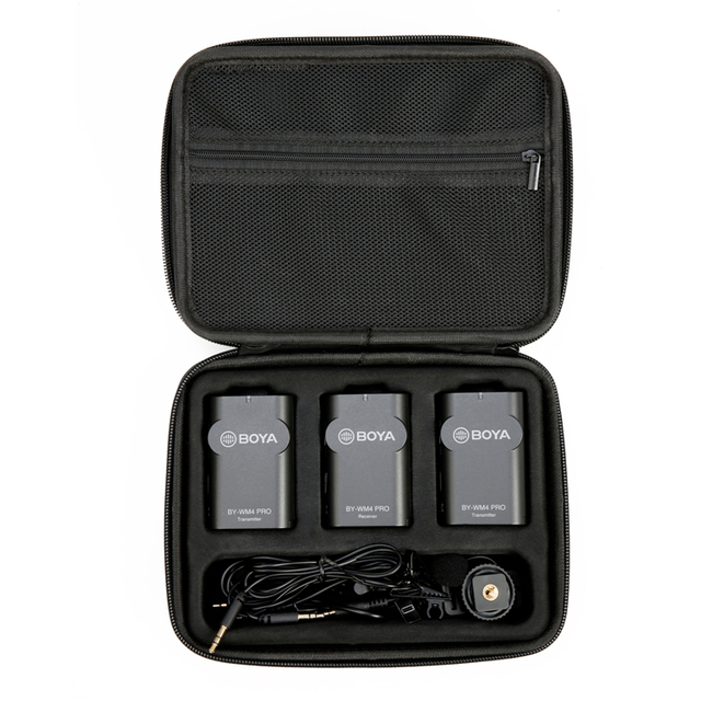 New BOYA BY-WM4 PRO K1/2 2.4GHz Wireless Microphone for IPhone, Ipad and Most of Android Devices,DSLR Camera, Camcorder, PC