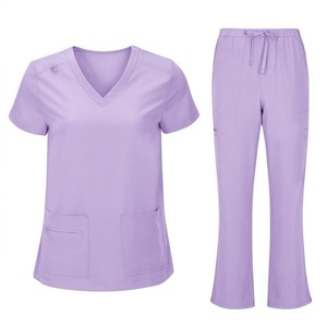 Women V-Neck <b>Scrub</b> Set Moisture Wicking Split Uniforms For Hospital Work Wear Size S XXL - Product Image 5
