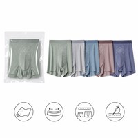 Sous-vêtements pour hommes, caleçons respirants à ions négatifs 5A, taille mi-haute, en nylon et élasthanne extensible, 2 couleurs