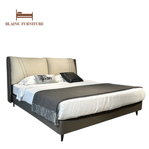 BLAINE Originale 087 Promozione a Tempo Limitato Offerta Speciale Letto King Size in Vera Pelle Design Moderno con Testiera Illuminata - Product Image 4